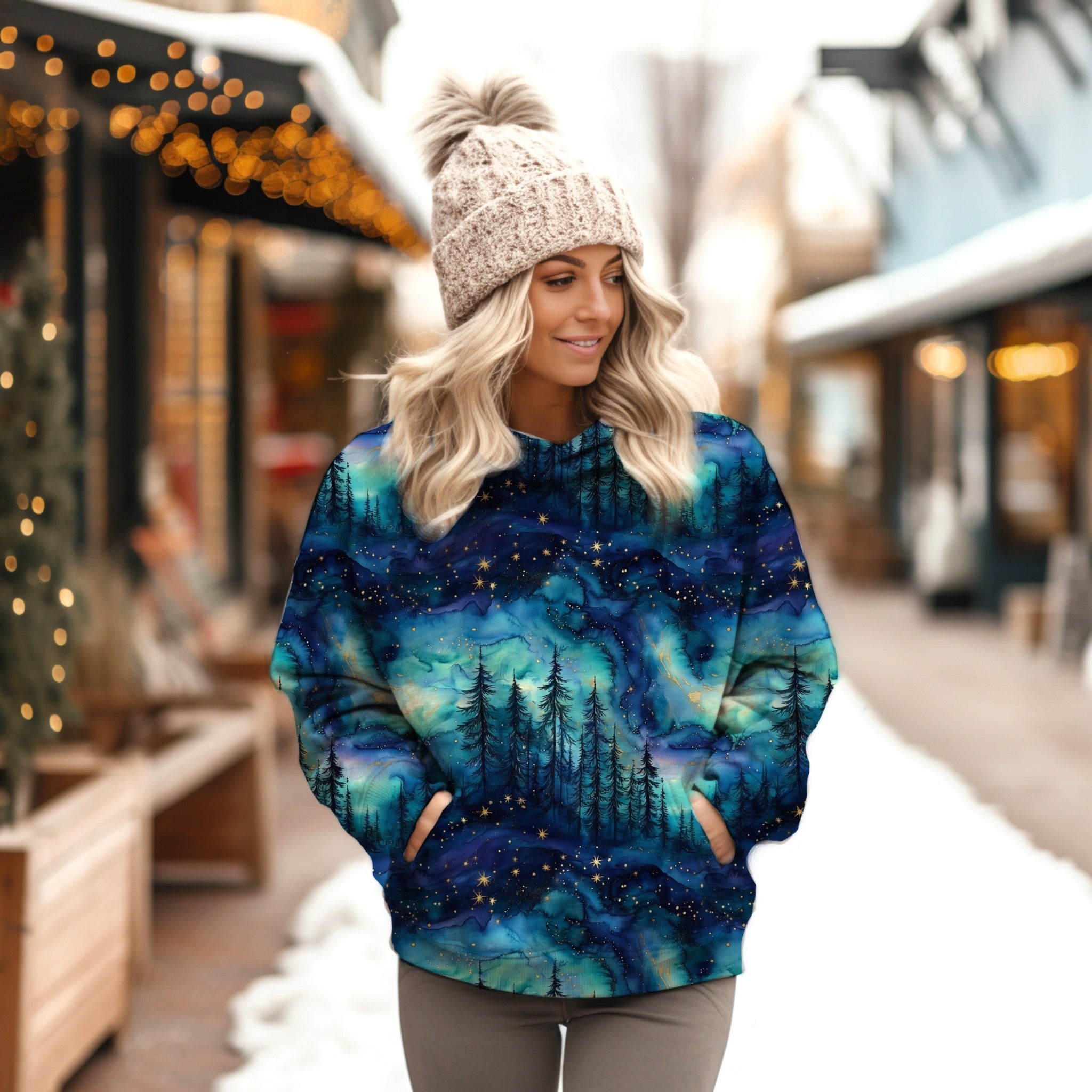 Türkis Neon Winter Wald Neue Vorbestellung